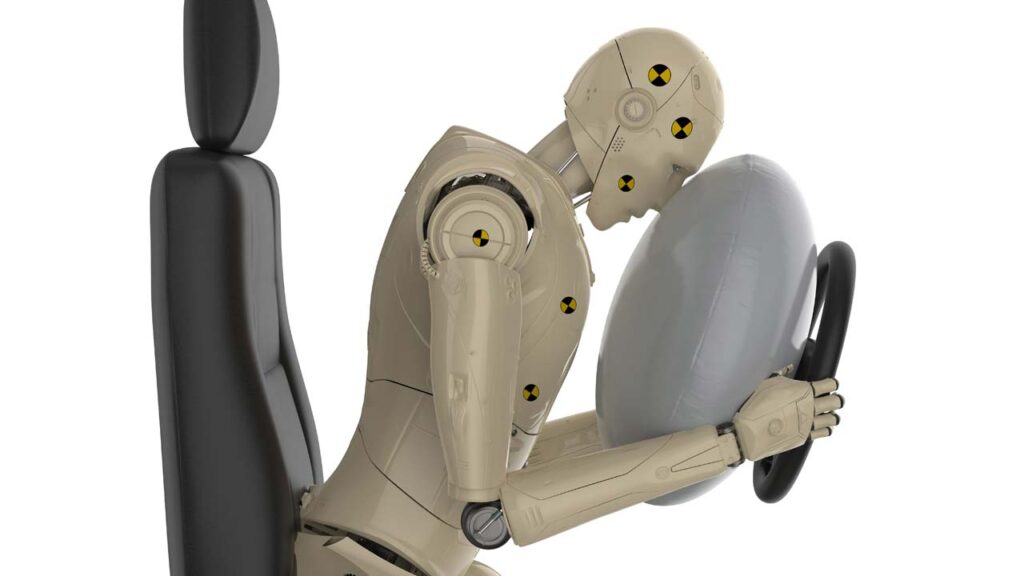 boneco de teste acidente airbag