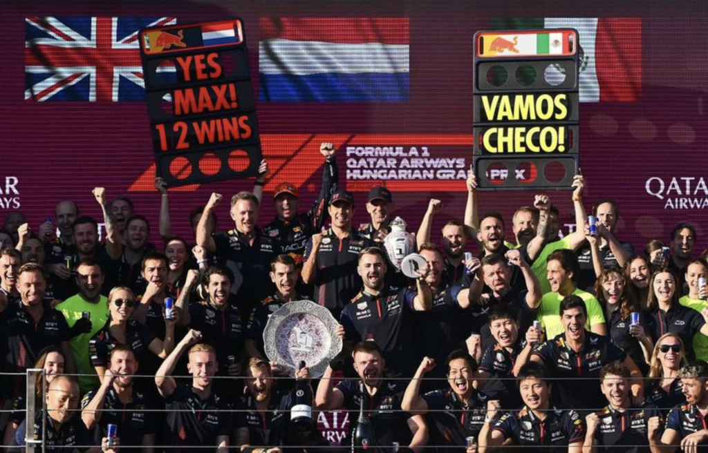 Red Bull GP Hungria pódio Verstappen Perez F1 2023