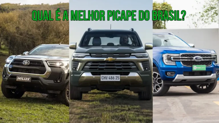 Qual é a melhor picape do Brasil em 2025? Comparativo entre Toyota Hilux, Ford Ranger e Chevrolet S10