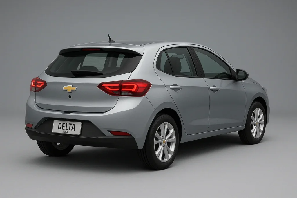 Chevrolet Celta 2025 existe? Entenda o rumor 2 Traseira do Chevrolet Celta 2025 - projeção InstaCarro