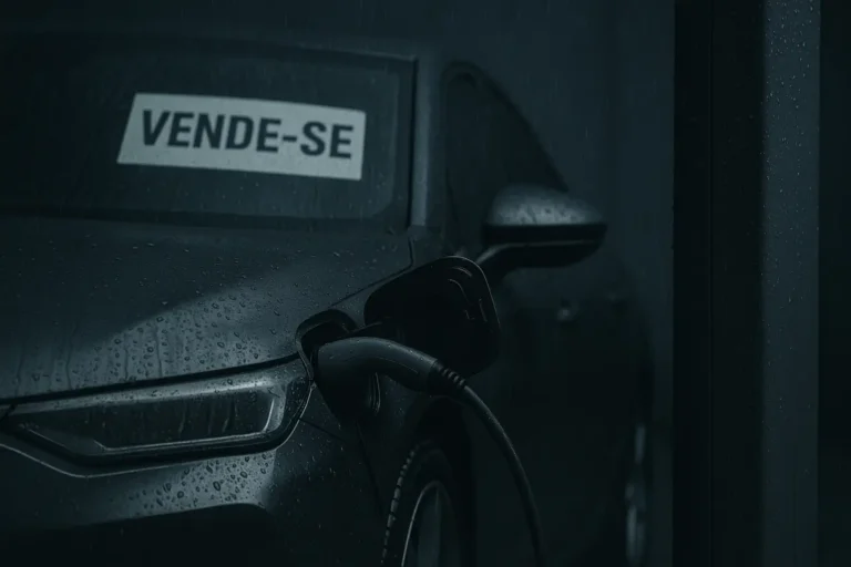 carro elétrico com placa de vende-se