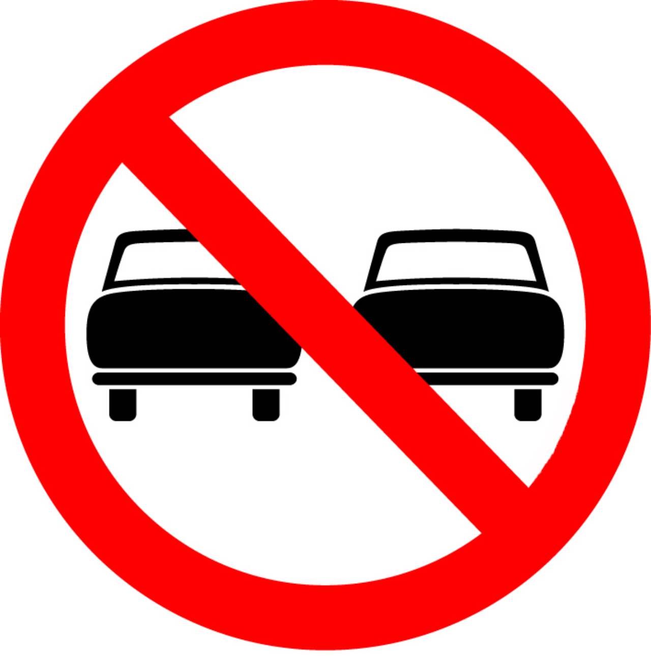 placa de trânsito - proibido ultrapassar