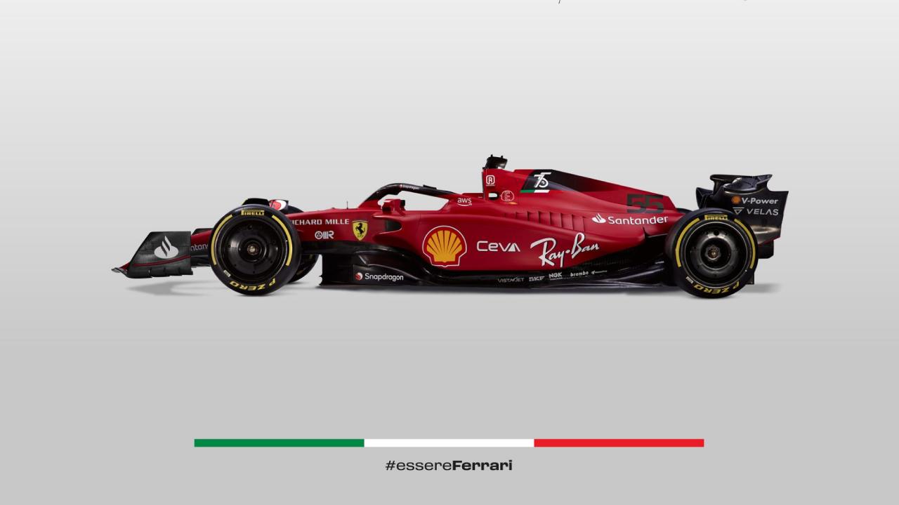 Ferrari F1-75 lateral esquerda