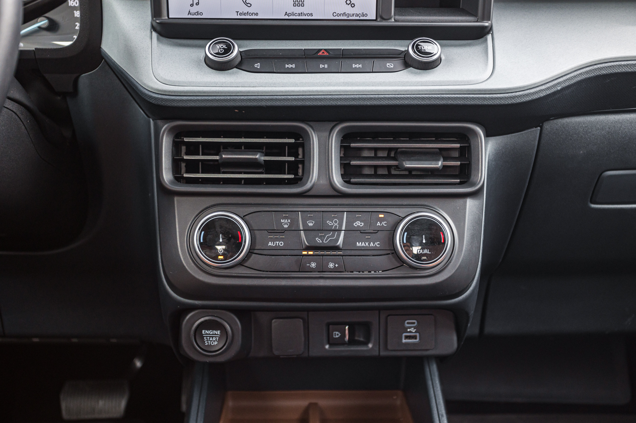 Ar-condicionado digital dual zone da Ford Maverick Hybrid